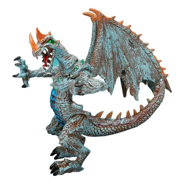 Standlı Ejderha Figürü  13 cm - Mavi - Resim 2