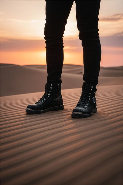 Big King Siyah Erkek Motorcu Bot - Resim 7