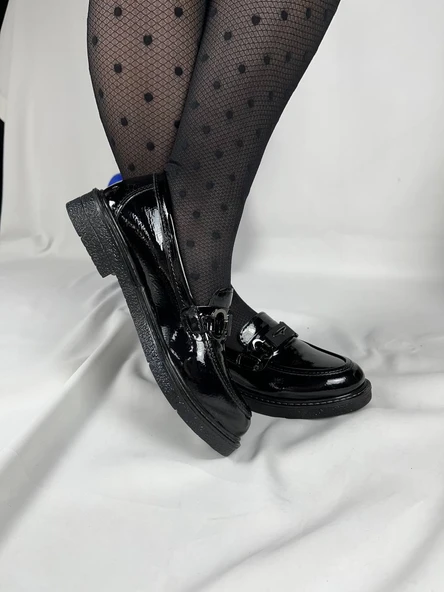 KB-804 Kuback Kömür Rugan Günlük Kadın Babet - Resim 2