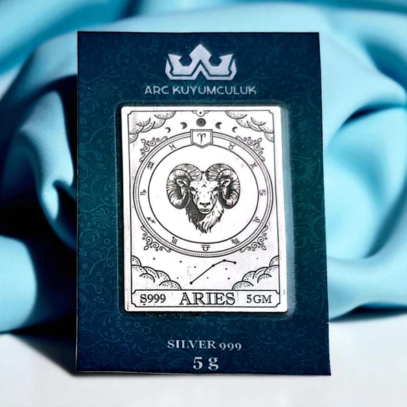 Koç Burçlarına Özel 999 Ayar Gümüş ile Üretilmiş Hediyelik Gümüş Külçesi-520