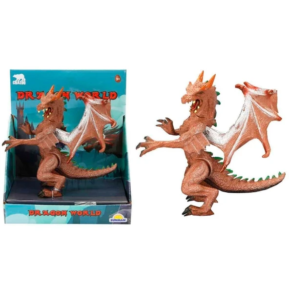 Standlı Ejderha Figürü  13 cm - Kahverengi ürün görseli