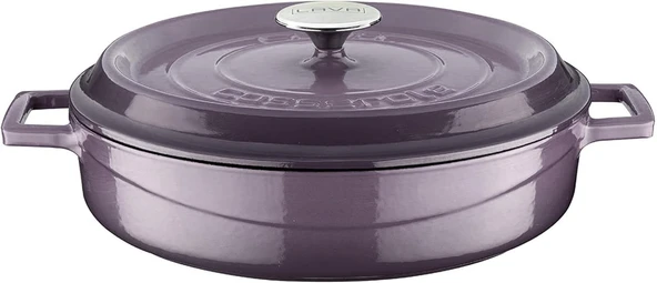 Lava Döküm Çok Amaçlı Yayvan Tencere Trendy Serisi Mor 28 Cm ürün görseli