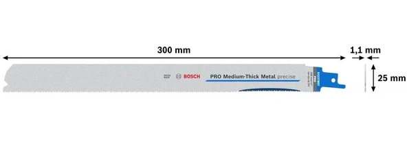 BOSCH PRO S 1237 BEF Metal Kesimi İçin Orta Hizmet Tilki Kuyruğu Testere Ucu 300 mm - Resim 2