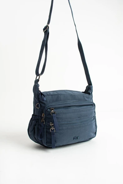 Yumuşak Dokulu Ultra Hafif, Esnek ve Su Geçirmez Polyamid Kumaş Omuz Çantası Lacivert Model: (571-13-14C) - Resim 4