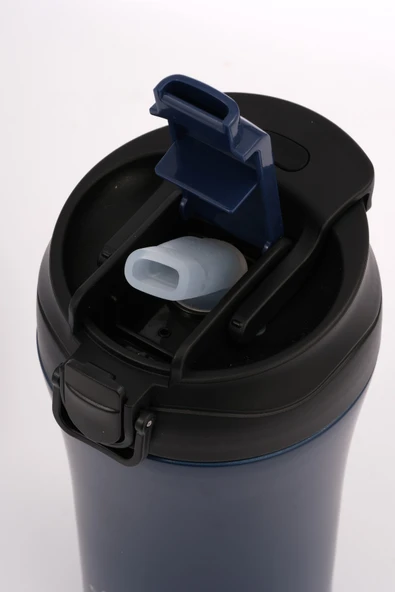 Termos Mug 400 ml - Paslanmaz Çelik, Pipetli ve Doğrudan İçme Kapaklı - Resim 6