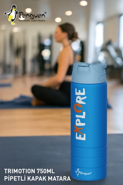 750ML Paslanmaz Çelik Su Matarası | Sızdırmaz Kapaklı | Pipetli | BPA Free | Dayanıklı - Resim 2