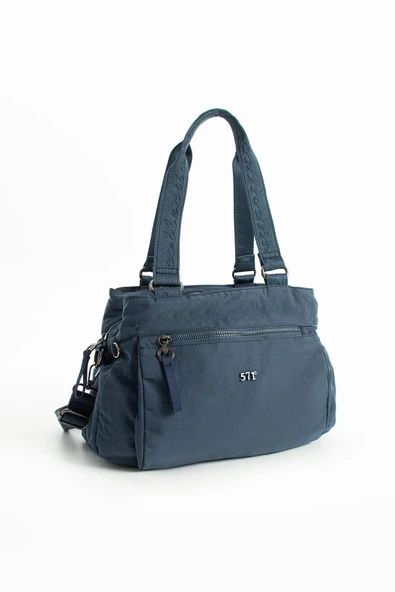 Yumuşak Dokulu Ultra Hafif, Esnek ve Su Geçirmez Polyamid Kumaş Omuz ve Kol Çantası Lacivert Model: (571-13-14F) - Resim 4