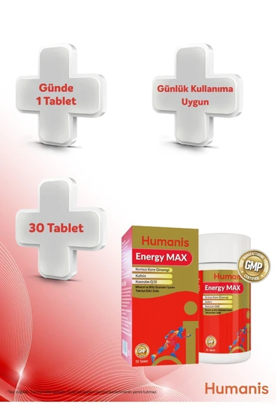 Humanis Energy Max Vitamin & Mineral 30 Tablet Enerji - Resim 4
