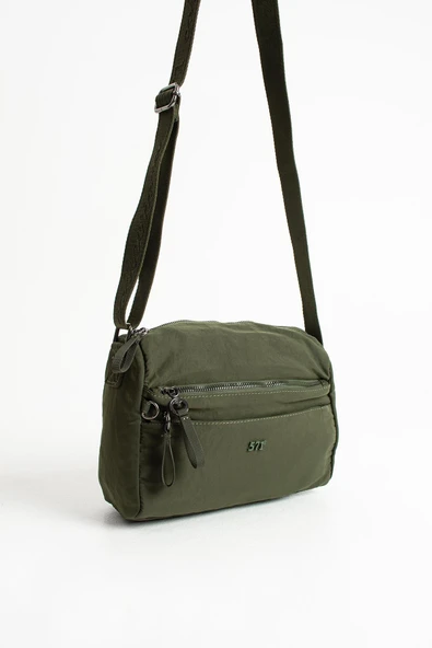 Yumuşak Dokulu Ultra Hafif, Esnek ve Su Geçirmez Polyamid Kumaş Omuz Çantası Koyu Yeşil Model: (571-13-14C) - Resim 4