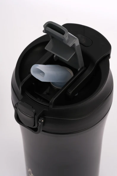 Termos Mug 400 ML - Paslanmaz Çelik, Pipetli ve Doğrudan İçme Kapaklı - Resim 6