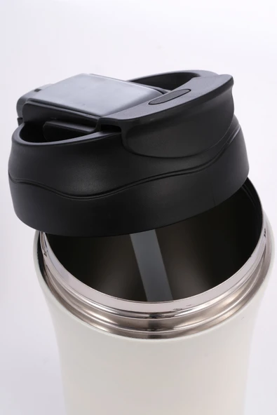 Termos Mug 400 ML - Paslanmaz Çelik, Pipetli ve Doğrudan İçme Kapaklı - Resim 8