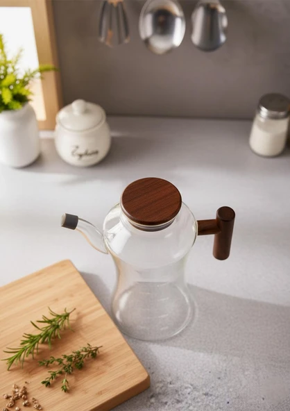 Cam Yağlık - Akasya Kulplu 1 Litre - Köşeli - 3