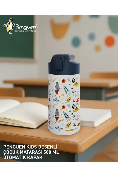 500ML Çocuk Su Matarası | Paslanmaz Çelik | Pipetli | BPA Free | Sızdırmaz Kapaklı - Resim 2