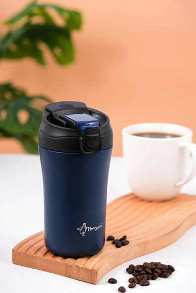 Termos Mug 400 ml - Paslanmaz Çelik, Pipetli ve Doğrudan İçme Kapaklı - Resim 2