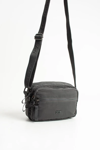 Yumuşak Dokulu Ultra Hafif, Esnek ve Su Geçirmez Polyamid Kumaş Omuz Çantası Gri Model: (571-13-14E) - Resim 4