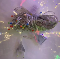 10m 100 Led Damla Uçlu Led Işık Mavi Işık Şeffaf Kablo - Resim 3