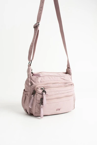 Yumuşak Dokulu Ultra Hafif, Esnek ve Su Geçirmez Polyamid Kumaş Omuz Çantası Pembe Model: (571-13-14D) - Resim 4