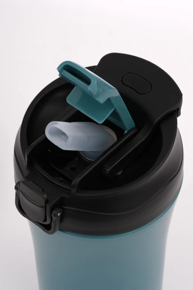 Termos Mug 400 ML - Paslanmaz Çelik, Pipetli ve Doğrudan İçme Kapaklı - Resim 7