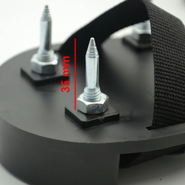 1126 Epoksi Çivili Çift Ayakkabı Tabanı 35 mm Dişli Bilek ve Topuk Sabitleme Kayışlı 31 cm - Resim 4