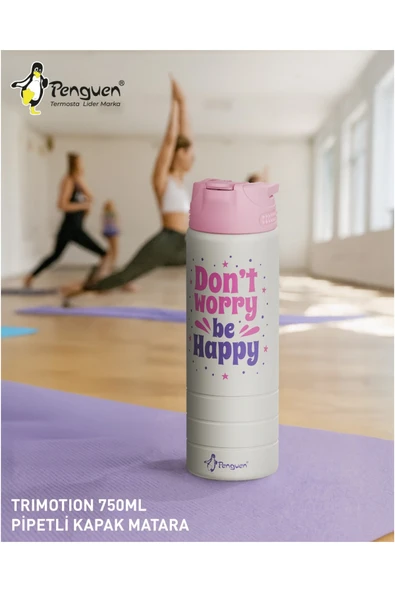 750ML Paslanmaz Çelik Su Matarası | Sızdırmaz Kapaklı | Pipetli | BPA Free | Dayanıklı - Resim 4