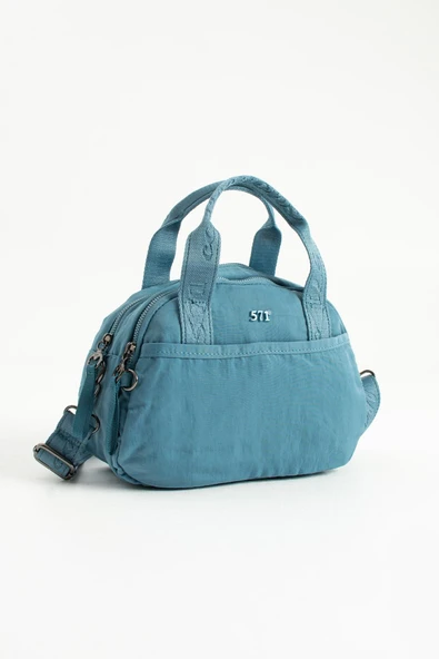 Yumuşak Dokulu Ultra Hafif, Esnek ve Su Geçirmez Polyamid Kumaş Omuz ve Kol Çantası Mavi Model: (571-13-14H) - Resim 4