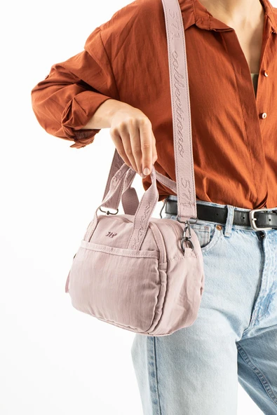 Yumuşak Dokulu Ultra Hafif, Esnek ve Su Geçirmez Polyamid Kumaş Omuz ve Kol Çantası Pembe Model: (571-13-14H) ürün görseli