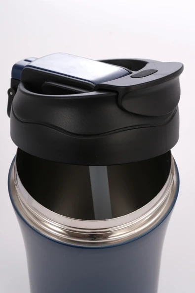 Termos Mug 400 ml - Paslanmaz Çelik, Pipetli ve Doğrudan İçme Kapaklı - Resim 8