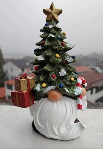 Kış Masası Noel Ağacı Süslemeleri İç Mekan Ev Dekorasyonu NOEL BABALI ÇAM AĞACI - 2