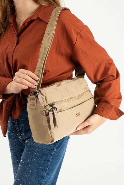 Yumuşak Dokulu Ultra Hafif, Esnek ve Su Geçirmez Polyamid Kumaş Omuz Çantası Haki Model: (571-13-14C) ürün görseli 1