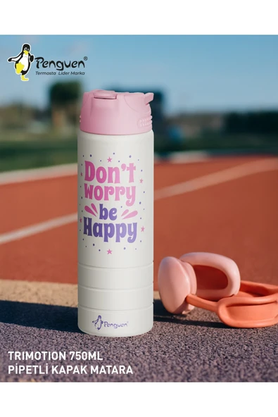 750ML Paslanmaz Çelik Su Matarası | Sızdırmaz Kapaklı | Pipetli | BPA Free | Dayanıklı ürün görseli 1