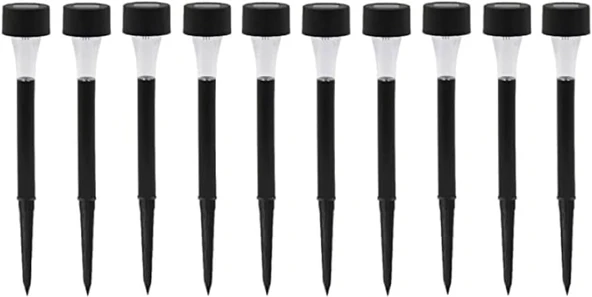 Güneş Enerjili Bahçe Lambası Plastik Saplama 10lu Set ürün görseli 1