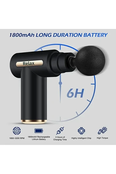 6 Kademeli Boyun Bel Sırt Bacak Ayak Masajı Mini Masaj Tabancası - Resim 2