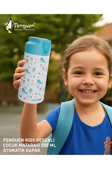 500ML Çocuk Su Matarası | Paslanmaz Çelik | Pipetli | BPA Free | Sızdırmaz Kapaklı - Resim 5