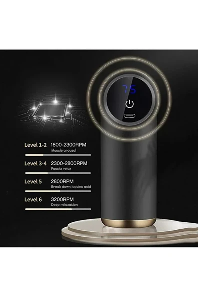 6 Kademeli Boyun Bel Sırt Bacak Ayak Masajı Mini Masaj Tabancası - Resim 4