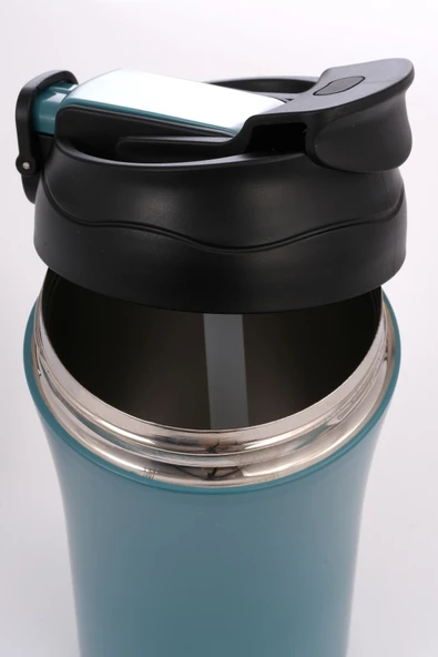 Termos Mug 400 ML - Paslanmaz Çelik, Pipetli ve Doğrudan İçme Kapaklı - Resim 8