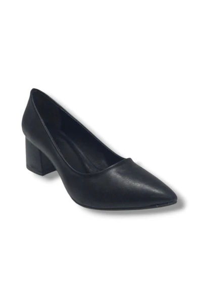 Mengi 677-26 Cilt Deri Kare Topuk Kadın Ayakkabı - 4