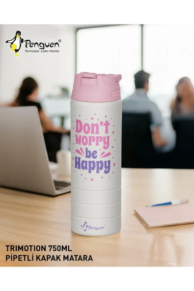 750ML Paslanmaz Çelik Su Matarası | Sızdırmaz Kapaklı | Pipetli | BPA Free | Dayanıklı - Resim 6