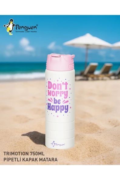 750ML Paslanmaz Çelik Su Matarası | Sızdırmaz Kapaklı | Pipetli | BPA Free | Dayanıklı - Resim 5