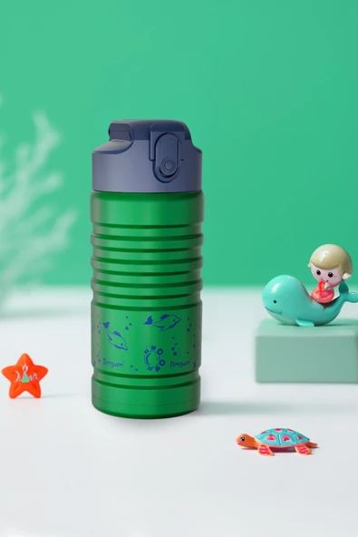 500ML Çocuk Su Matarası | Paslanmaz Çelik | Pipetli | BPA Free | Sızdırmaz Kapaklı ürün görseli