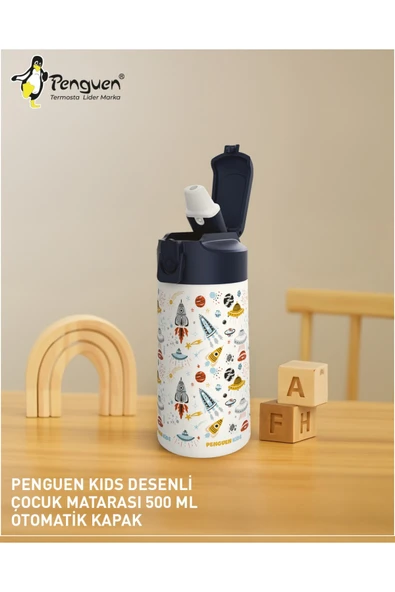 500ML Çocuk Su Matarası | Paslanmaz Çelik | Pipetli | BPA Free | Sızdırmaz Kapaklı - Resim 3