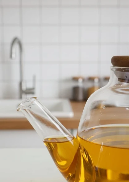 Cam Yağlık - Akasya Kulplu 1 Litre - Köşeli - 4