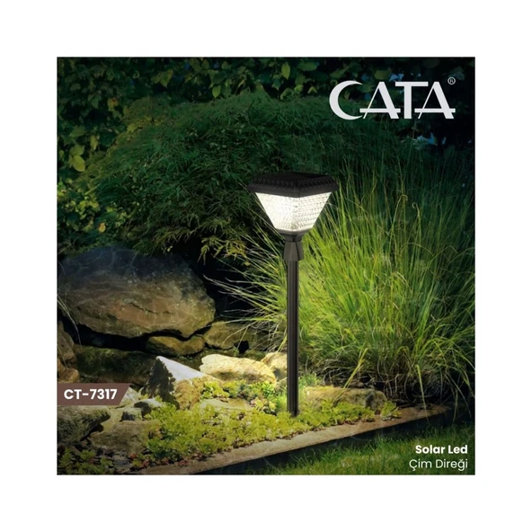 Cata CT-7317 Solar Led Çim Direği Beyaz 30W - 2