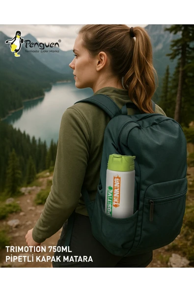 750ml Paslanmaz Çelik Su Matarası | Sızdırmaz Kapaklı | Pipetli | Bpa Free | Dayanıklı - Resim 3