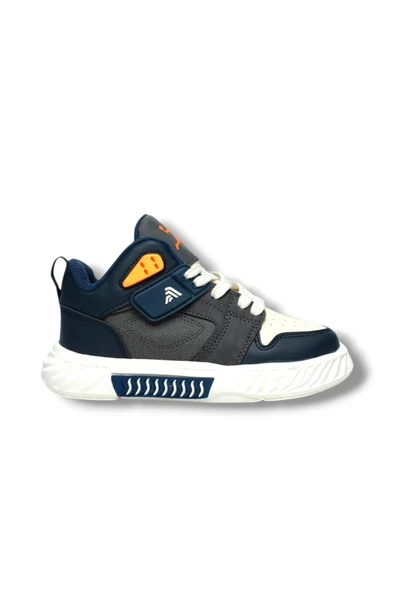 Alessio 537-26 Cilt Anatomik Filet Çocuk Sneaker Lacivert Füme Bej 31-35 - 2