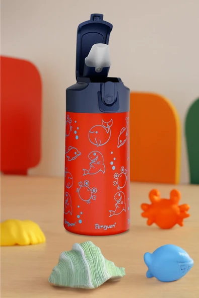 500ML Çocuk Su Matarası | Paslanmaz Çelik | Pipetli | BPA Free | Sızdırmaz Kapaklı ürün görseli