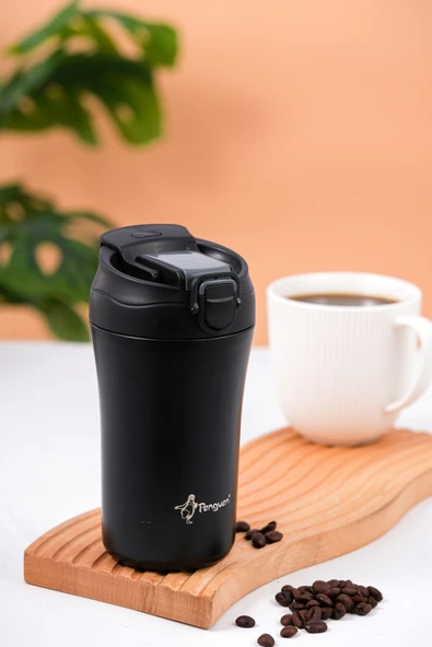 Termos Mug 400 ML - Paslanmaz Çelik, Pipetli ve Doğrudan İçme Kapaklı - Resim 2