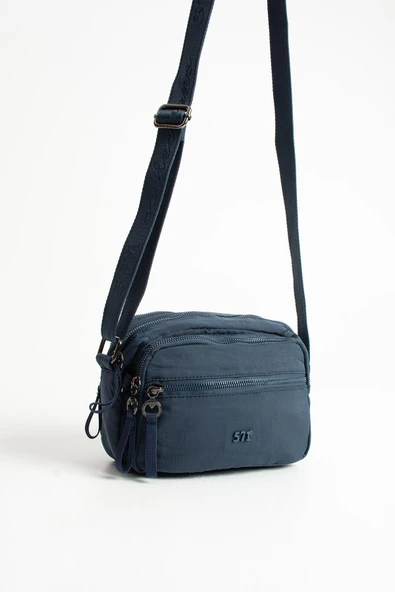 Yumuşak Dokulu Ultra Hafif, Esnek ve Su Geçirmez Polyamid Kumaş Omuz Çantası Lacivert Model: (571-13-14E) - Resim 4