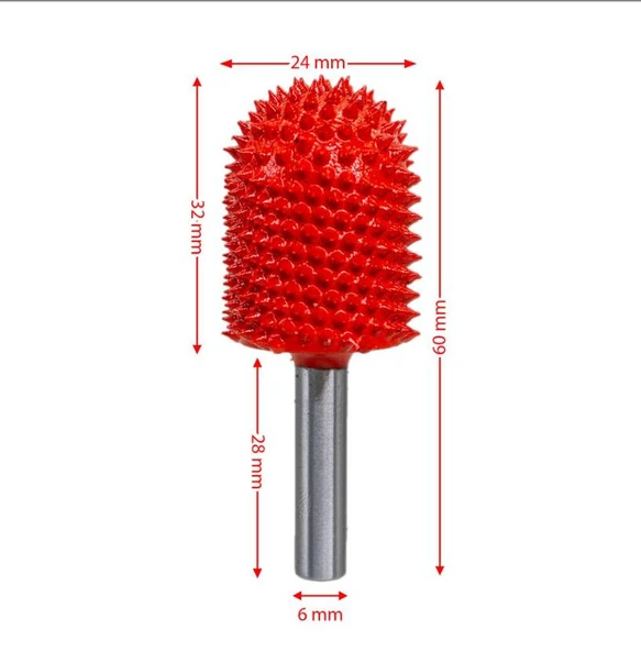 Rox Wood 0286 Karbür Oval Başlı Ahşap Şekillendirme Törpü - Resim 3