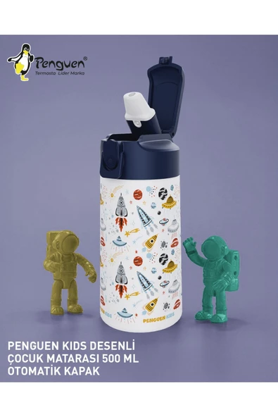 500ML Çocuk Su Matarası | Paslanmaz Çelik | Pipetli | BPA Free | Sızdırmaz Kapaklı ürün görseli