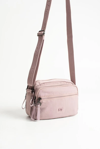 Yumuşak Dokulu Ultra Hafif, Esnek ve Su Geçirmez Polyamid Kumaş Omuz Çantası Pembe Model: (571-13-14E) - Resim 4